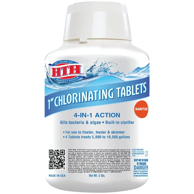Hth Chlorine Tablets – 1" Diameter, 5 Lb Bucket 1
