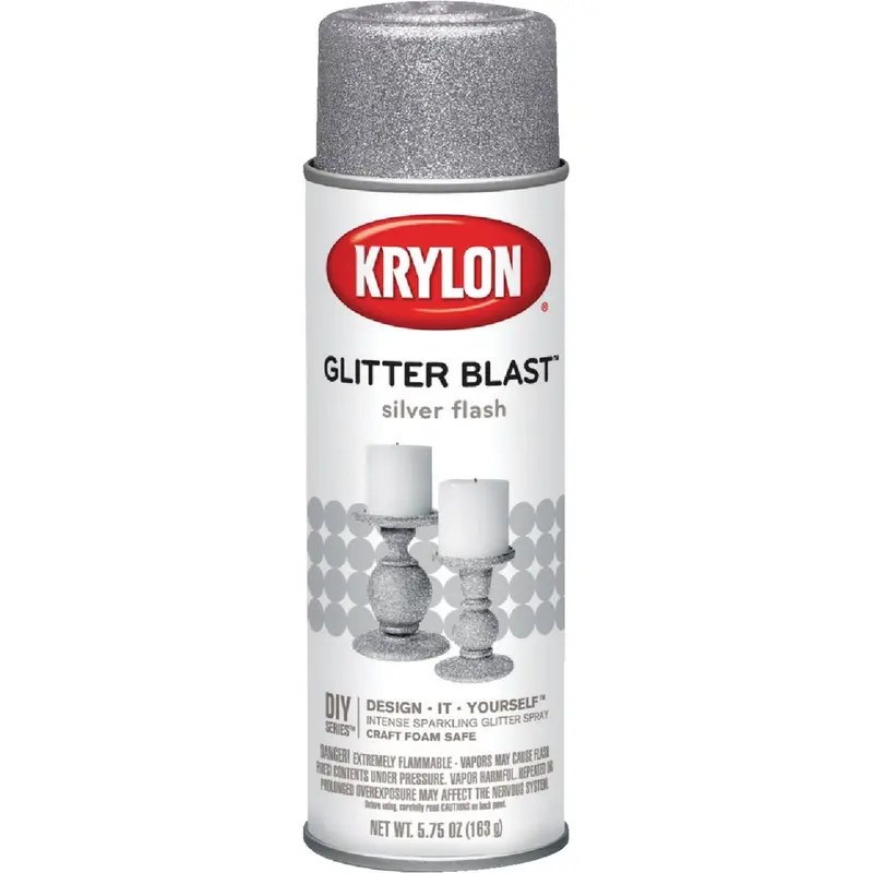 Krylon Glitter Blast Spray Paint – 5.75 Oz., Silver Flash Metallic Finish 1