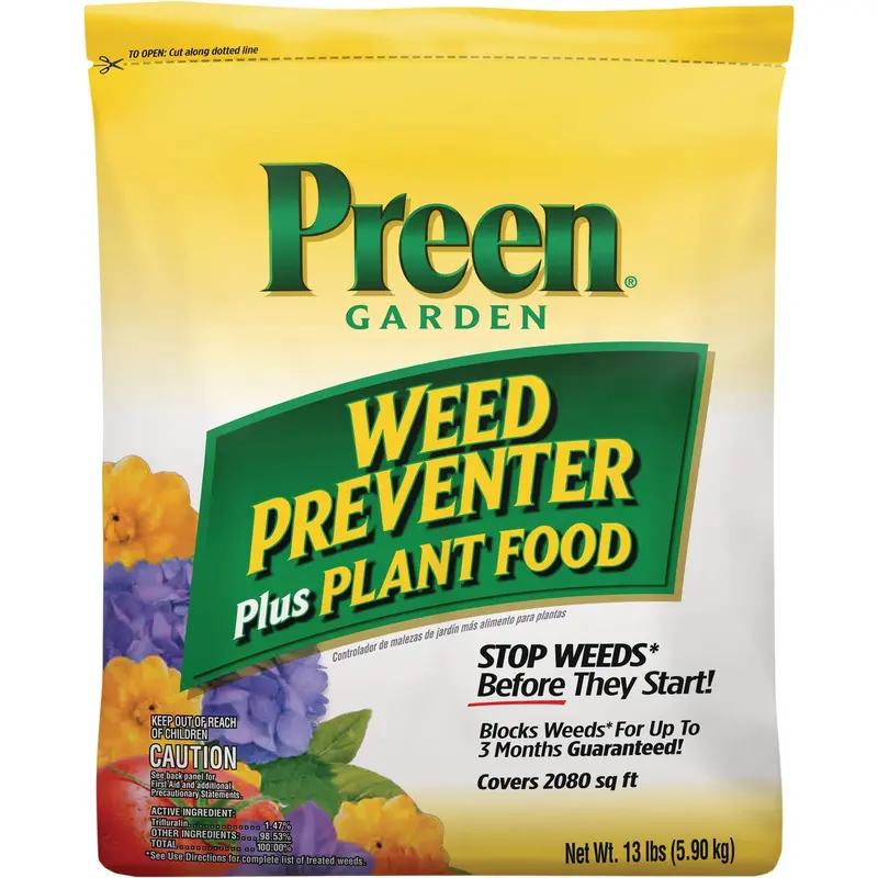 Preen Grass & Weed Preventer Plus Plant Food – 13 Lb. Granular Formula 1