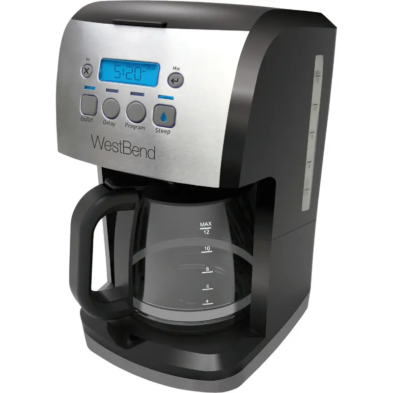 West Bend Steep & Brew 12-Cup Programmable Drip Coffee Maker – Matte Black 1