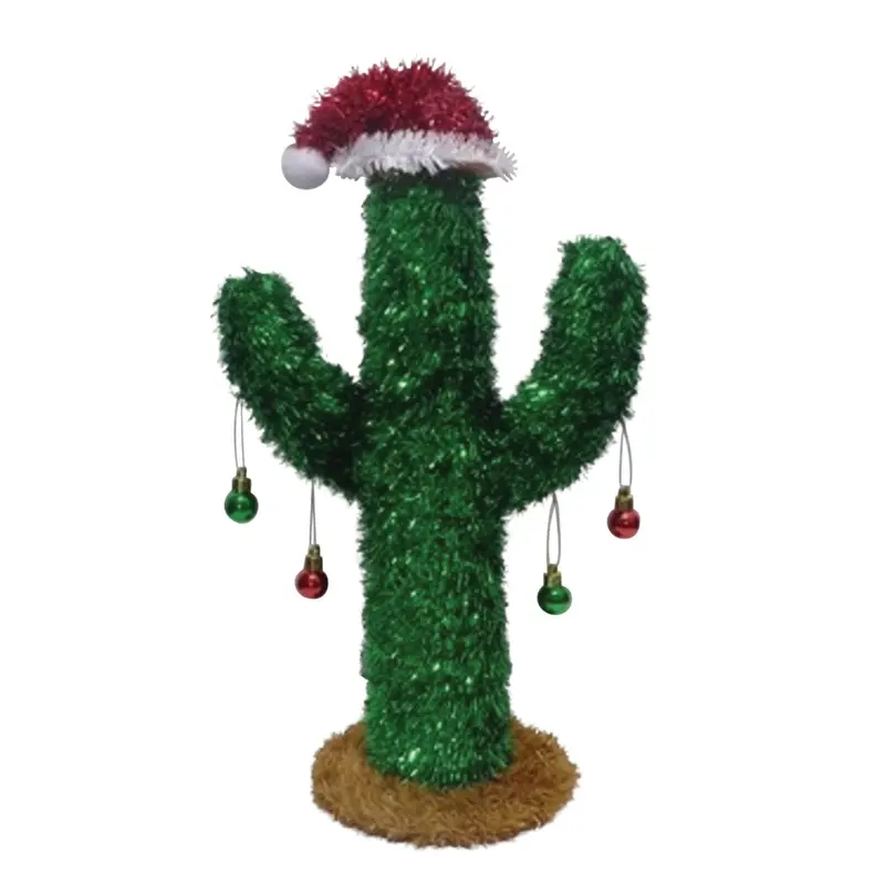 Youngcraft 3D Tinsel Christmas Cactus Ornament – 15.5-Inch Festive Holiday Decoration 1